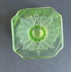 Vintage Jeannette Green Depression Glass Footed Ice Tea Tumbler Decor Cup