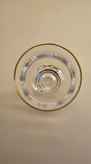 2 Baccarat Crystal wine glasses Capri Optic Gold rim 6″ Claret Mint Rare