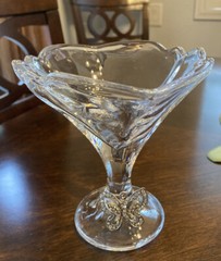 Swarovski Butterfly Italian Crystal Footed Martini Glass /Ice Cream Dish EUC