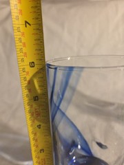 Clear Art Glass Dimpled Blue Swirl 6”H Tumbler Drinking Glasses Set of 3- Mint
