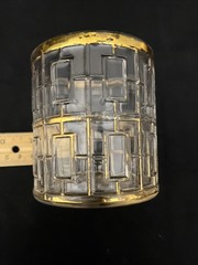 Lot Of 6 Imperial Glass 22K Gold Shoji Trellis Short Tumbler Glasses 3.5″ 1960s