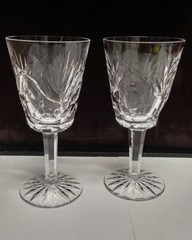 Waterford signed crystal small wine or sherry cordial glasses 5 1/2″ high each