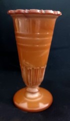 EAPGIndiana Tumbler & Goblet Company Greentown #304 Choclate Scallop Flange Vase