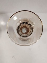 Franco Vetrerie e Cristallerie Champagne Flutes Iridescent Gold Handmade Italy