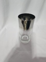 MCM Vitreon Queen’s Lusterware Silver Fade Bar Set w/ Chrome Rack