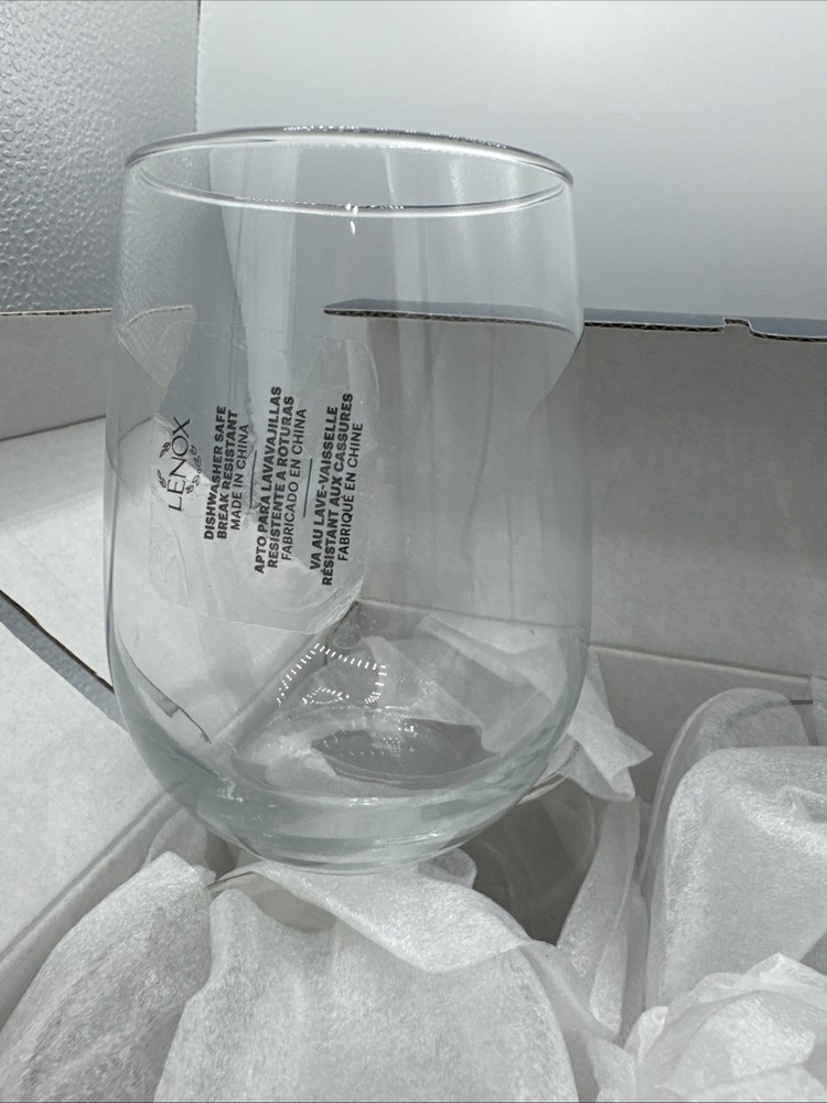 Lenox American by Design Tuscany Classics Stemless Wine Glass Set 6 New In Box