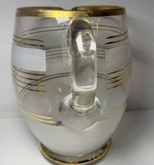 Stunning Gold Plated Vintage Midcentury Set 6 Glasses And 1 Pitcher