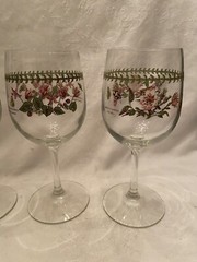 Vintage Set of 4 PORTMEIRION Botanic 13 oz Wine Glasses Original Box