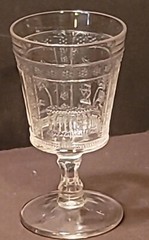 Antique EAPG Boston & Sandwich Glass EGYPTIAN Goblet Wine Clear 1870’s Parthenon