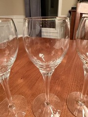 4 Lenox Erica Gold Crystal Wine Glasses w/ 22k Gold Trim Signed Discontinued