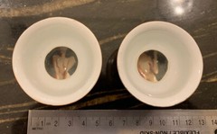 Vintage Rare Pair Japanese Female Erotica Trick Sake Cups 1950/60s