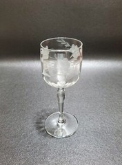 Glastonbury Lotus 66-2 Cordial Glasses, Clear Glass 4PC Etched Floral Dot & Swag