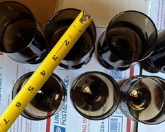 Lot of 9 Vintage Libbey Amber Ombre Footed Glass 1960s MCM Wine Water Glasses