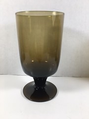 Vintage Goblets Smoke Brown Iced Tea Wine Footed Stem Glasses