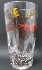 Vintage Hazel Atlas Pheasant Hunting Glass 5″ Hunter & Dog MCM Nice Paint
