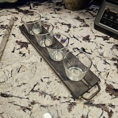 Flight Board Barware Holiday Entertaining Handmade With Handles And Glassware
