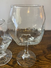 Pair of Vintage Libbey Chivalry Hexagon Shaped Wine Glasses Water Goblets