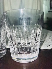 Bayel Double Old Fashioned Glass Vertical Horizontal Cuts 14oz 4in ~ 2 Piece Set