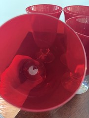 LENOX Holiday Gems Ruby Red Wine/Water Goblets Set of 4 EUC Discontinued