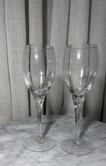 Vintage Gorham Andante Gold Trim White Wine Glasses 7 1/2″ Pair