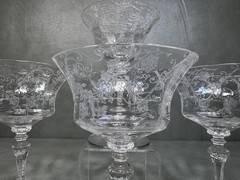 Set of 4 Cambridge Elaine Cocktail Champagne Tall Sherbet Glasses 6 1/2″