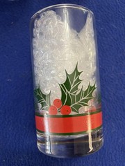 🎄Vintage Libbey Christmas Holly And Ribbon Highball Glasses, Set Of 8, 1980s