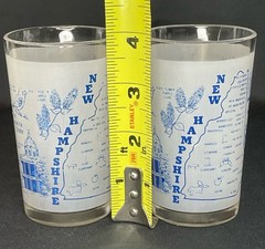 Set Of 2 “New Hampshire” Vintage HAZEL-ATLAS Small 4” Souvenir Glasses