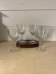 4 Vintage Clear Wine Glass Faucet Cut Stem Glasses Wine beer water tea Glass E.C