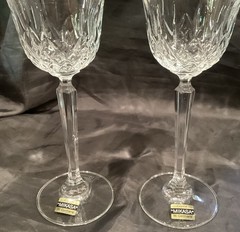 2 NEW MIKASA COVENTRY FLARED TULIP RIM WINE GOBLETS 8”T W LABELS Unused Mult