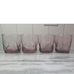 Libbey Imperial Plum Old Fashioned Glasses, Set of 4 Drape Style Whiskey Tumbler