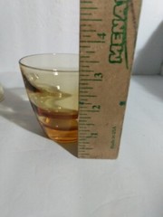6 Vintage MCM Hazel Atlas WATERFALL Amber Vintage Cordial Juice Glasses Bee Hive