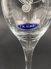 Duiske Irish Etched Harp Shamrock Fluted Champagne Glasses w/ Gold Trim Set Of 6