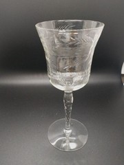 Early Seneca Rock Crystal Optic 190 or 180 Wheel Cut Polished Wine Water Glass