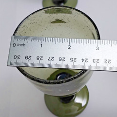 Hand Blown Seeded Bubble Wine Glasses Solid Avocado Green Water Goblets Set Of 4