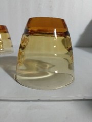 6 Vintage MCM Hazel Atlas WATERFALL Amber Vintage Cordial Juice Glasses Bee Hive