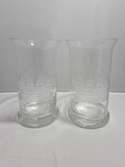 Toscany Clipper Ship Etched Highball Glasses Set of 2 Water Tumblers 16 oz Roman