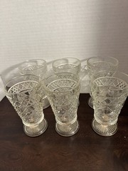 Vintage, 1950s «Big Top» Peanut Butter Footed Glasses by Hazel Atlas, Set of 6