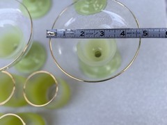 Large Blendo Lime Green Barware Set With Gold Rim 15 pieces Tumblers Cruets etc