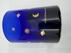Vintage Culver Cobalt Blue Glass W/ 22 K Gold Sun Celestial Pattern