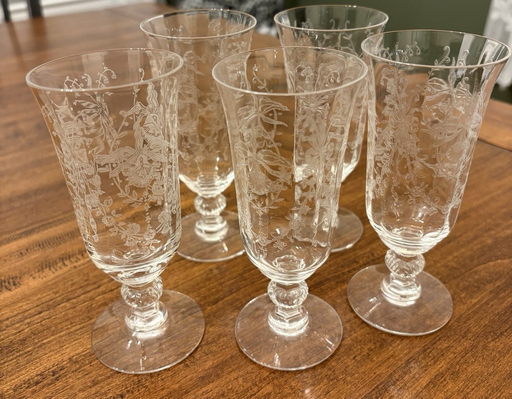 Heisley Glass Orchid Juice Tumblers Set of 5