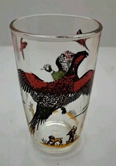 Vtg PHEASANT 4 OZ Replacement Juice GLASS MCM HAZEL ATLAS GLASS COMPANY 3.75″