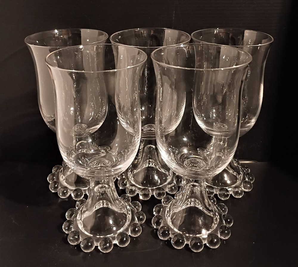Imperial Glass Candlewick Bubble Base Water 6 5/8″ tall 2 7/8″ diameter Goblets!