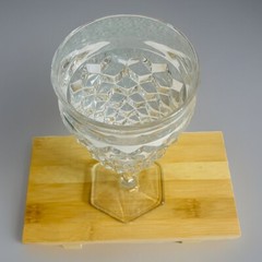 Vintage Fostoria Cubist Glass Crystal Tall Water Goblet Hexagon 6.7/8 in.