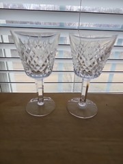 Pair (2) Of Waterford Crystal Alana Claret Wine Stem Glasses 5 7/8″