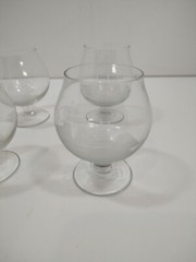 Vintage Cutty Sark Clipper Ship. 4. Etched Crystal Brandy Cordial Snifters