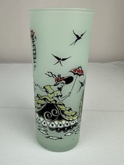 Frosted Glasses Mid Century Modern Libby High Pastel Victorian Green