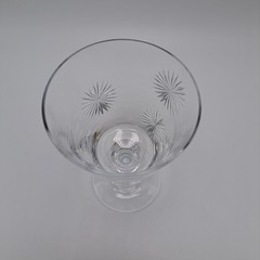 Vintage Cut Glass Goblet With Starburst Design