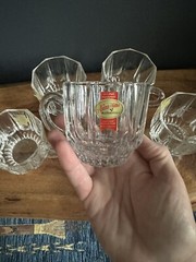 Anna Hutte Bleikristall Lead Crystal Tea Coffee Cups Set of 5 made in W Germany