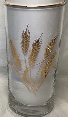 Set of 4 Vintage MCM Homer Laughlin Tumbler Glasses 22K Gold Wheat Pattern 5.5″