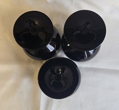 3 VTG MCM OPAQUE BLACK AMETHYST CRYSTAL WEST GERMANY WINE WATER GLASSES GOBLETS